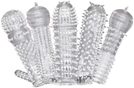 Sponver Transparent Threaded mace Condom Male Condom Adult Lock fine Ring Extended Sleeve Crystal Sleeve 5pcs AKQ132