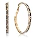 Gemini Women Fashion Leopard Print Crystal Big Round Hoop Earrings Gm148 , Size: 2" inches , Color: Gold