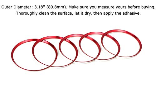 Ijdmtoy 5Pc Sports Red Aluminum Air Conditioner Vent/Opening Decoration Cover Trims Compatible With Mercedes Cla Gla Class #TOP1