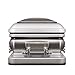 Overnight Caskets - Sterling Steel Funeral Casket Silver with White Interior - Premium 18 Gauge Steel - Fully Appointed Adult Casket - Coffin Featuring Plush Velvet Interior with Pillow/Throw Set