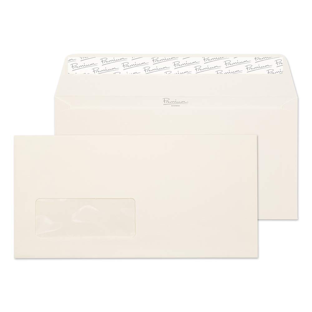 Blake Premium Business DL 110 x 220 mm 120 gsm Peel and Seal Window Wallet Envelopes (71264) Oyster Wove - Pack of 25