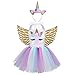 IEFIEL Disfraz Unicornio con Diadema Alas Niña Vestido Tutú Princesa Lentejuelas Disfraces...