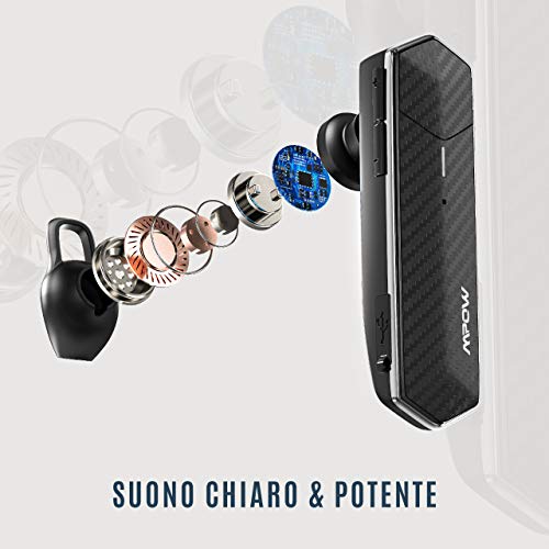 Image of 3 idea Imagine Create Print Tessco EB-276 Stereo Bluetooth Earpiece Headset Wireless Hands-free Noise Reduction Earphones with Mic for Business /Workout /Driving (Black)