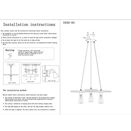 Lámpara colgante de rueda industrial steampunk con 3 luces para iluminación de techo 5