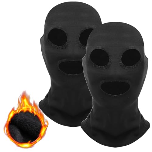3 Hole Winter Face Mask Outdoor Sports Full Face Cover Ski Mask Warm Fleece Balaclava for Adult Skiing Motorcycle Wind Sun UV Protection