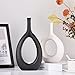 Black White Ceramic Vase Set 2,Modern Hollow Circle with Hole Flower Vase for Home Decor,for Table Centerpieces,Farmhouse,Fire Place,Living Room,Bedroom,Office,Bookshelf,Rustic Decor