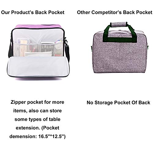VOSDANS Travel Sewing Machine Bag with Cover, Travel Carrying Case with Removable Bottom Padding Pad for Most Most Standard Sewing Machine, Purple (Bag and Cover Only)