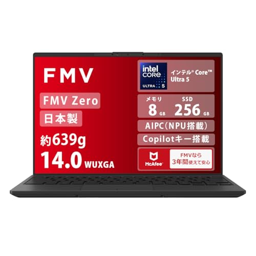 FMV �x�m�� �m�[�g�p�\�R�� ���{�� fmvzero LIFEBOOK WU5/J3 (Win 11/14.0�^/Core Ultra 5/8GB/SSD 256GB/Office�Ȃ�) UH�V���[�Y AZ_WU5J3_Z731