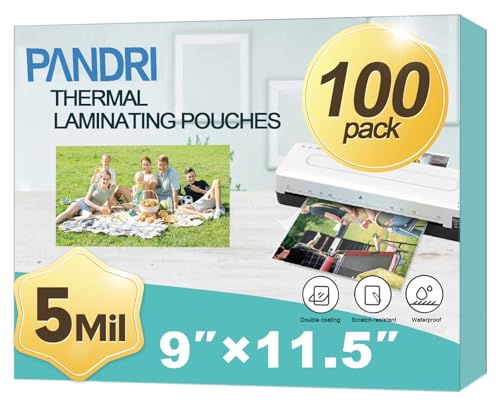 PANDRI ラミネートシート 100枚パック サーマルラミネーターポーチ 8.5 x 11インチ 5ミル クリアラミネーターペーパー 9 x 11.5インチ レターサイズの商品画像（Amazon）