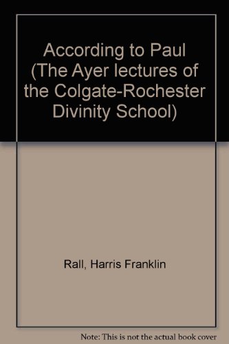 According to Paul (The Ayer lectures of the Col... B0007DPR80 Book Cover