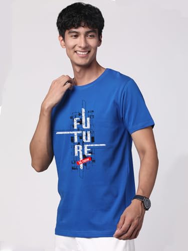 Image of ADRO Men's Graphic Printed 100% Cotton T-Shirt - Regular Fit, Printed T-Shirts for Men