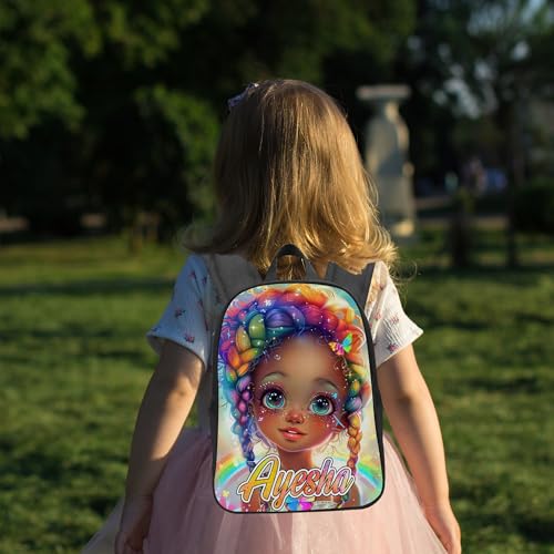 Artsadd Personalized African Girl School Backpack,Name Custom Daypack Bookbag Back to School Gift Outdoor Handbag Shoulder Travel Bags3