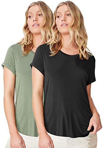 Image of Fabricorn Combo of Plain Color Stylish Up and Down Cotton Tshirt for Women
