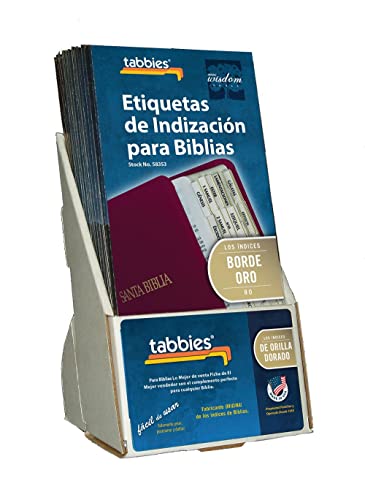 Tabbies Zestaw 20 szt. z wyświetlaczem złote hiszpańskie zakładki do indeksowania biblii, Stary i Nowy Testament, 80 zakładek (48353)