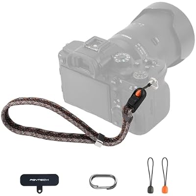 PGYTECH Camera Wrist Strap Slim Trendy Style, Adjustable Quick Release Anti-Drop Braided Rope Camera Hand Strap Holds 55.1lb for Fujifilm/Sony/Nikon/Canon Camera/Phone for Photographers,Twilight Black