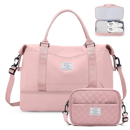 Weekender Bags for Women,Personal Item Travel Bag with Shoes Comp...