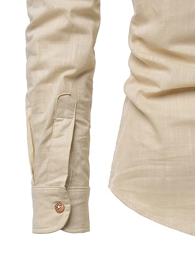 Image of Vida Loca Full Sleeve Mandarin Collor Cotton Casual Slim Fit Shirt for Men's