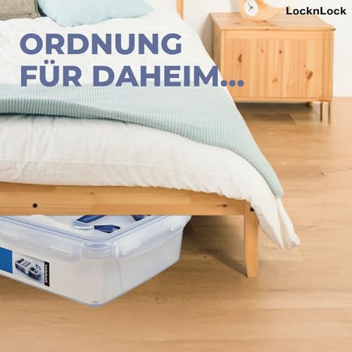 LocknLock PP CLASSIC Aufbewahrungsbox mit Deckel und Griffen | 10 L, 456 x 300 x 110 mm | 100 % Luftdicht | halbtransparenter Vorratsbehälter | Vorratsbehälter mit Deckel für Haushaltsgegenstände