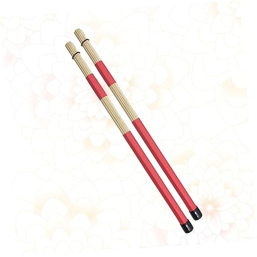 Baquetas de bambú BESPORTBLE, 2 unidades, para batería, color rojo, ideales para jazz y bandas juveniles miniatura 3