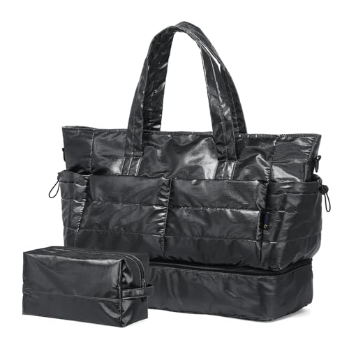 DTGN Travel Duffel Bag for Women,50L Weekender Bag with Shoe Compartment and Toiletry Bag,Carry on Overnight Gym Bag,Sports Duffle Bag for Travel Camping,Black by DTGN - Used condition - CA$20.97