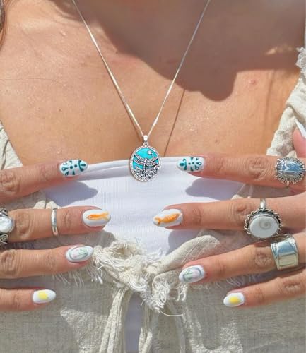 Genuine Turquoise Dragonfly Pendant Necklace for Women, Sterling Silver Boho Native American Western Pendant Jewelry Birthdays Gift4