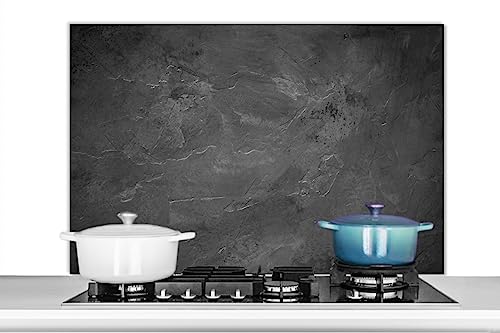 KitchenYeah© Paraschizzi Cucina Alluminio 100x65 cm Pannello Dietro Piano Cottura Fornelli a Gas Paraspruzzi Texture - Cemento - Calcestruzzo - Grigio - Vintage