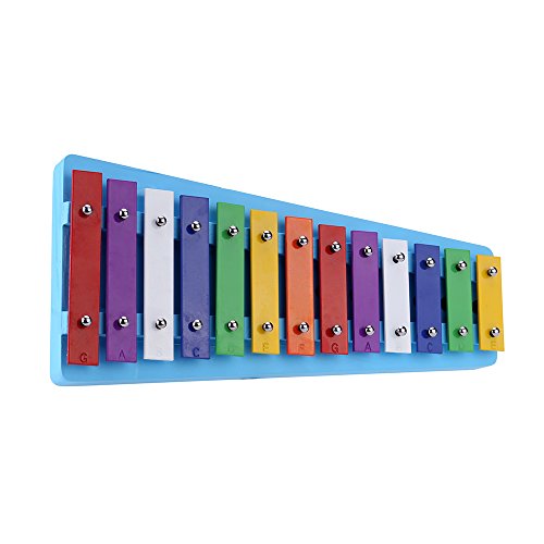 KKmoon 13 Bar Kid's Glockenspiel xilofone nota colorida de instrumento de percussão educacional bri