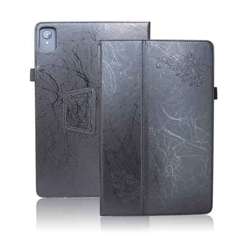 Funda Compatible con Lenovo IdeaPad Duet 3 Chromebook 11'' Tablet con Estampado Floral, Funda de Piel sintética con Soporte y asa para la Mano(Black)