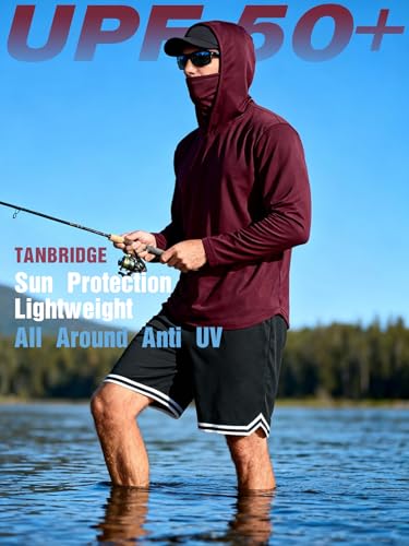 Image of 5 Pack Men's UPF 50+ Sun Protection Hoodie Shirts Long Sleeve Shirts Quick Dry Lightweight for Running Workout Hiking Fishing