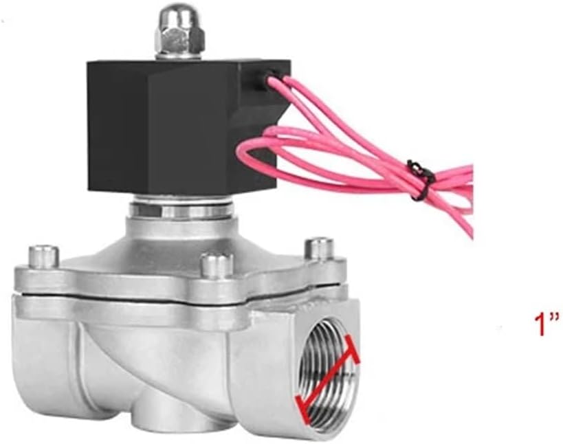 1 Inch Stainless Steel Solenoid Valve Normally Closed 12 Volt Solenoid Valve Fully Enclosed Coil 1Pcs(BSP_24VDC_EPDM-SEAL)
