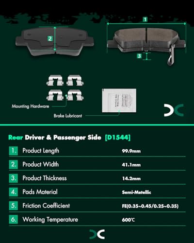 Image of SCITOO D1444 D1544 8PCS Front Ceramic Rear Semi-Metal Brake Pad Sets