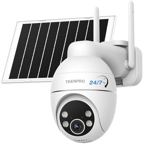 TKENPRO Outdoor Camera Wireless, Solar Security Camera with Color...