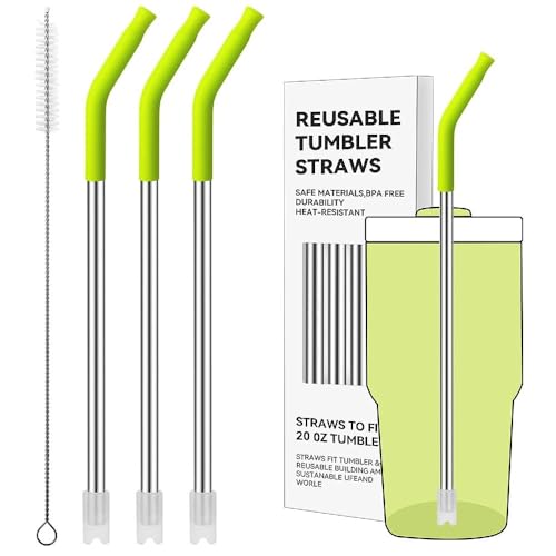 Straight Metal Straws for Stanley 20oz, Reusable Stainless Steel Straws