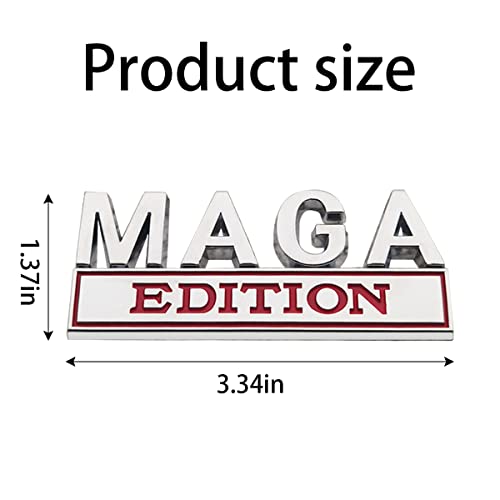 Aicel Maga Edition Car Emblem, 3D Fender Metal Badge Decal Replacement, Strong Adhesive Tailgate Trunk Sticker, Letter Logo Auto Hood Decor Nameplate, Car Accessories For Truck, Suv, Rv #TOP1
