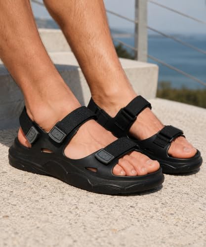 Image of KOBURG Alaska Sports Sandals for Men | Thick Sole Lightweight Casual Floaters | Non-Slip Outdoor Walking Sandals with Double Straps Extra Soft Slide | EVA Sole KS-284
