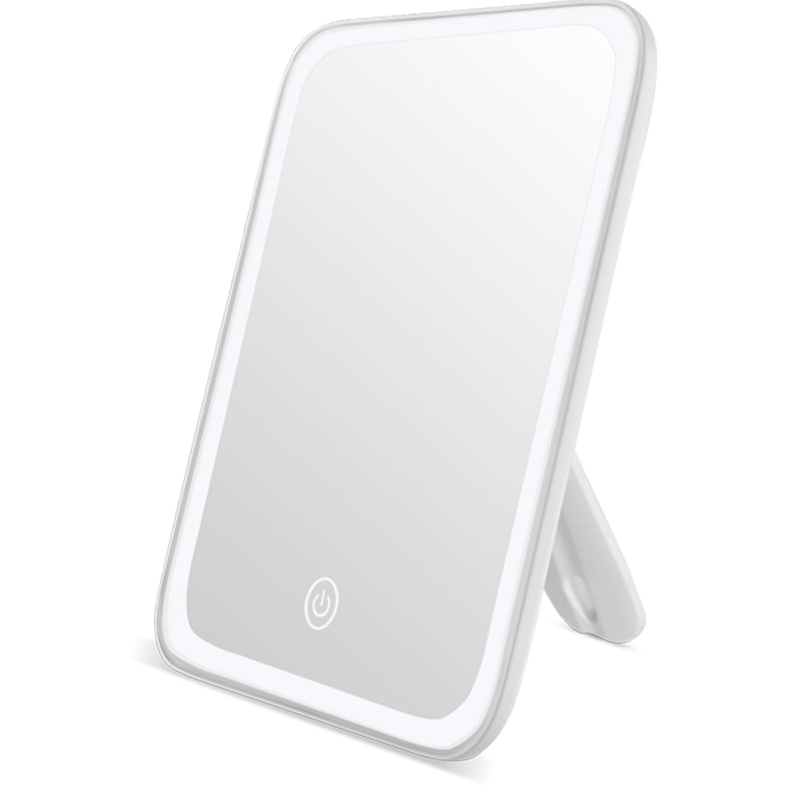 Auxmir Espejo Maquillaje con Luz LED, Espejo Cosmético, Giratorio 180 °, Plegable Espejo Regulable de Mesa para Salón, Salón de Belleza, SPA y Hotel, Blanco