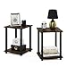 FURINNO Simplistic End Table, Columbia Walnut/Black