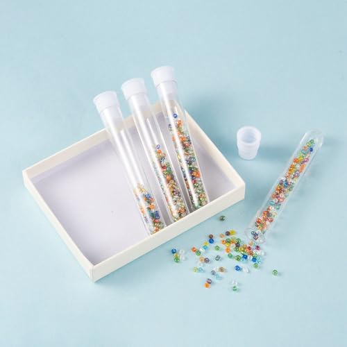 Image of Magibeads 20Pcs Clear Tube Plastic Bead Containers with Lids 3.23 x 0.47 Inches Travel Size Seed Bead Cylinder Bead Organizer Box Diamond Painting Storage Containers 15ml Capacity