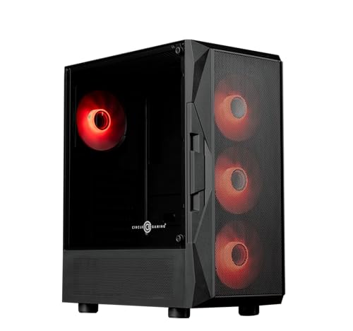 Image of Circle Xtender X4 Mid- Tower Computer Case | Gaming Cabinet - Black| Support ATX, M-ATX, ITX | Pre- Installed 3 x 120mm Front and 1 x 120mm Rear ARGB Mirror Fans