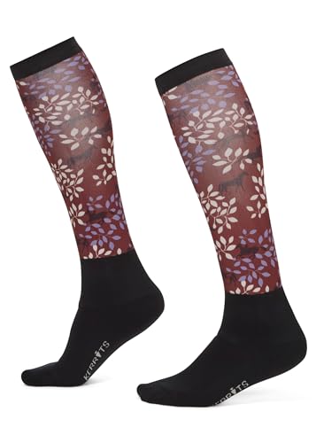 Kerrits Women's Dual Zone Equestrian Tall Boot Socks – Knee-High Horse Riding Socks with Foot Cushion & Horse Print