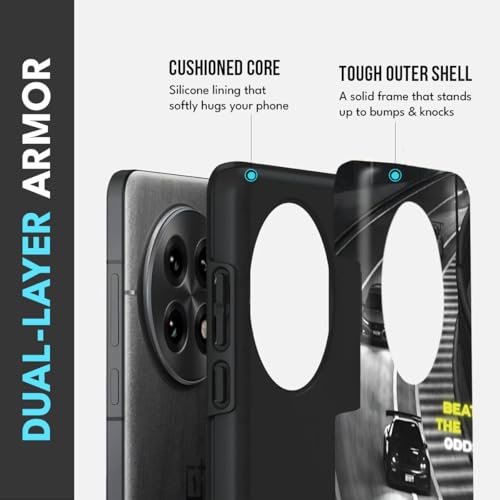 Image of MILLION CASES Back Cover Case for OnePlus 12 Scratch Resistant Anti-Slip Polycarbonate Shockproof Protective Durable Midnight Chase Crystal Case for Men & Boys