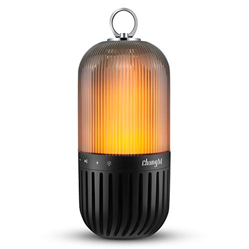 Outdoor LED Speakers Camping Tent Speaker Light Portable Waterproof IP65 Flame Table Lamp Torch Atmosphere Camping Indoor Portable Stereo Warm Night Lights for Home, Desktop, Camping, Travel