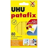 UHU Patafix Originale - Pastilles Adhésives Prédécoupées - Fixation Rapide et Propre - Testées Sous Contrôle Dermatologique - Jaunes - 80 Pastilles Adhésives Double Face