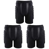 ABOOFAN 3 x schwarze Snowboard-Ausrüstung, Ski- und Skating-Ausrüstung, Hockey-Hose, Schlittschuh-Hose, Skate-Reiten (Schwarz, M)
