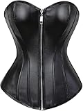 AVORIX Women's Vintage Gothic Faux Leather Corset Steampunk Rock Basque Corsets