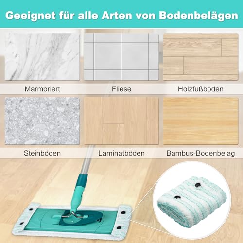 Wischmopp Bezug für Leifheit Combi/Clean Twist M Micro Duo Bodenwischer Ersatzbezug Wischbezug Ersatz Mikrofaser