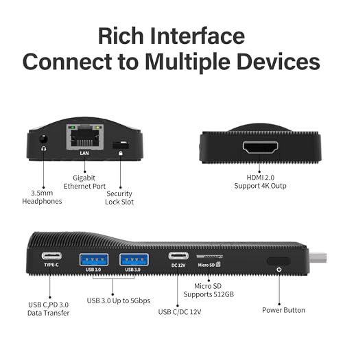 Image of Mini PC N4100, Win11 Pro 4GB 64GB, Fanless USB-C GbE
