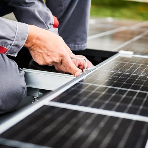 8 Stück Solarmodul Klemmen, 30mm Aluminium PV Modul Endklemmen, Z-Halter Befestigung Solarmodulhalter für Solar Panel, Solarbefestigungen für Dächer Wände Boote Wohnmobile (Schwarz)