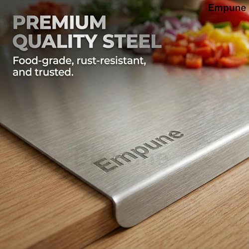 Image of Stainless Steel Countertop Chopping Board 60 x 45 cm | Free 31 x 21 cm Rectangular Chopping Board with Rubber Skid & Straw | Pack of 2