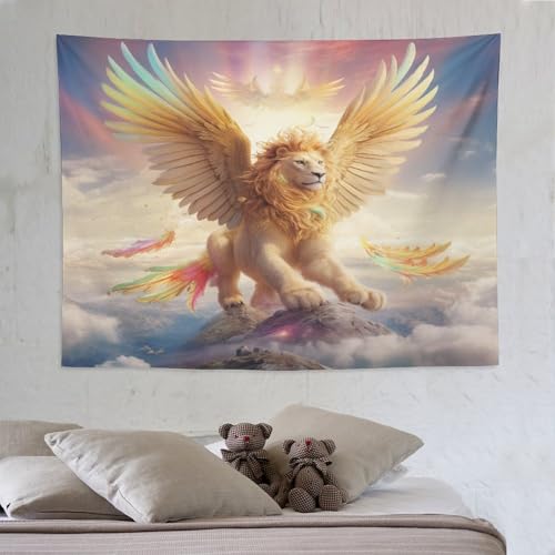 Tapisserie murale lion décoration de chambre moderne salon 150x200